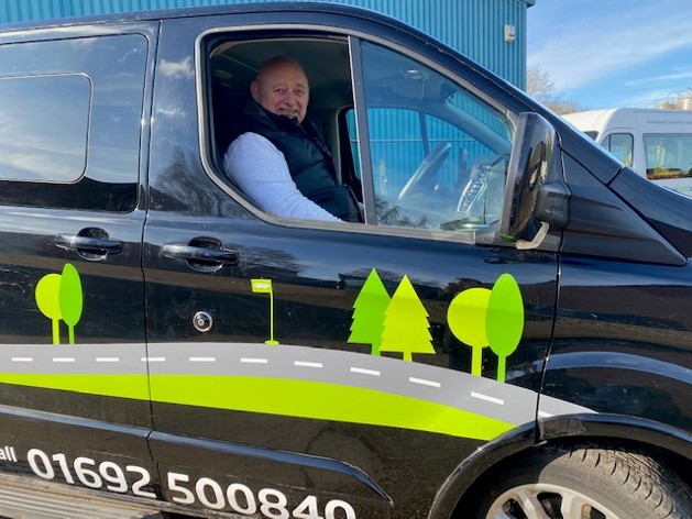 Gary from North Norfolk Community Transport driving a minibus