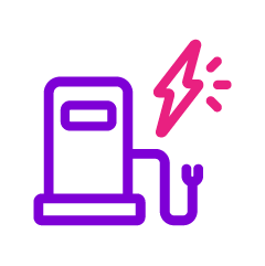 Button icon of an electric charging point