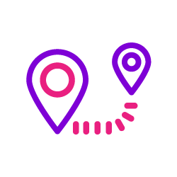 Button icon of two connected location pins