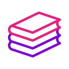 Button icon of a three stacked books